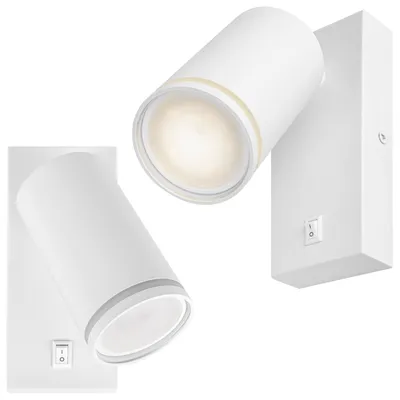 Zdjęcie produktu dla MasterLED lampa ścienna GU10 - reflektor LED - biały mat - lampka do czytania - obrotowa - lampa ścienna do sypialni - lampka do czytania nowoczesna