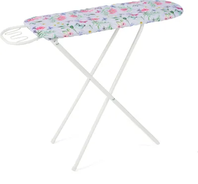 Produktbild von Kinder Bügelbrett Flowers Design 70x26x51/55/58 cm, 3-fach höhenverstellbar, zusammenklappbar, mit Bügeleisenablage