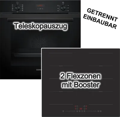 Produktbild von Herdset Siemens Backofen Hydrolyse + PKM Induktionskochfeld rahmenlos autark 60cm