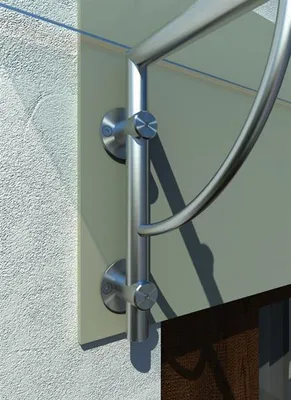 Produktbild von BuyLando (LB) 120x90 cm Grauglas Glasvordach inkl. Edelstahlhalter gebürstet