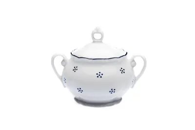 Zdjęcie produktu dla Duża cukiernica z pokrywką, czeska porcelana, Verona, 400 ml, niebieska walbela, G. Benedikt