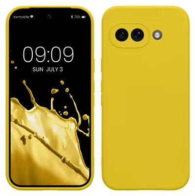 Produktbild von kwmobile Handyhülle für Google Pixel 9a Hülle - weiches Handy Silikon Case - Schutzhülle Cover - Strahlend Gelb
