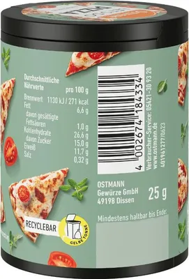 Produktbild von Ostmann Lets Do Pizza Gewürzzubereitung aromatisch Packung 25g