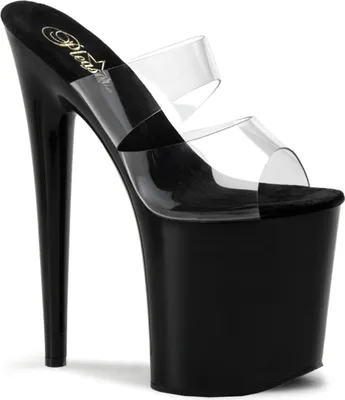 Produktbild von FLAMINGO-802 Damen Slipper von Pleaser, Transparent Schwarz , EU 36, US 6