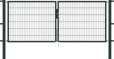Produktbild von Alberts Doppeltor Flexo mit Zubehör, zum Einbetonieren, anthrazit, Breite 300 cm, Höhe 120 cm