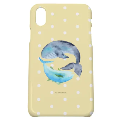 Produktbild von Mr. & Mrs. Panda Iphone 10 Handyhülle Walfisch Thunfisch - Gelb Pastell - Geschenk, Wahl, Spruch Lustig, Des Tages, Tunfisch, Wal, X, Witz, Hülle, Handy, Lustige Sprüche