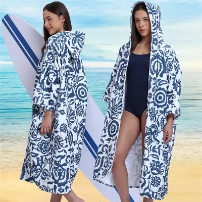 Immagine prodotto di Poncho da surf per donna, in microfibra con zip | Spogliatoio per sport acquatici | Asciugatura rapida | Taglia unica