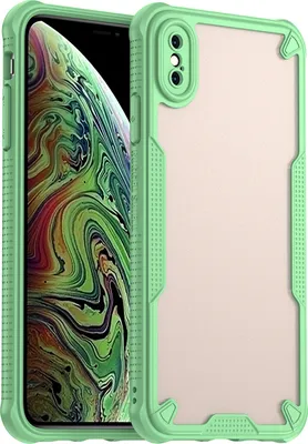 Image de Coque de protection pour iPhone XS, dos mat translucide, coque TPU bumper case Green
