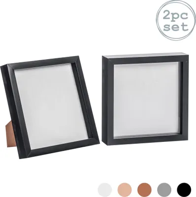 Produktbild von Nicola Spring 8x8 Box Fotorahmen schwarz - stehend und hängend x 2