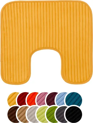 Produktbild von liebling Badteppich mit Anti-Rutsch-Beschichtung aus PVC Noppen & Bügelausschnitt, 100% Polyester, 50 x 45 cm, Fußbodenheizung geeignet, mais