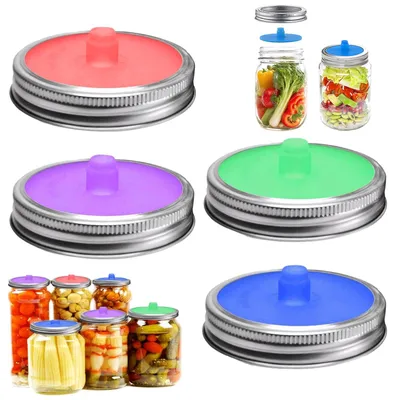 4er-Set Silikon-Fermentierdeckel 86 mm für Einmachgläser