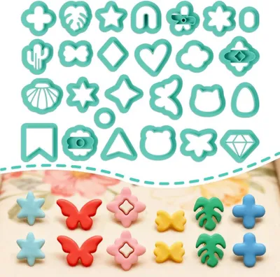 Imagen del producto de Juego de 26 moldes para pendientes pequeños, ideales para modelado con arcilla polimérica y para la creación de joyería