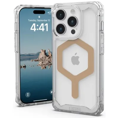 Productafbeelding van Urban Armor Gear 114286114381, hoesje, Apple, iPhone 15 Pro, 15,5 cm (6,1 inch), goud, transparant