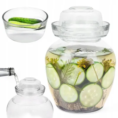 Produktbild von Tragar Glas Gärtopf mit Deckel für Sauerkraut 4L