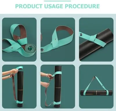Produktbild von Yoga-Stretchband aus Polyester mit Schlaufen zum Dehnen und zur Muskelaktivierung, strapazierfähiger Mattenhalter für Yoga und Workout