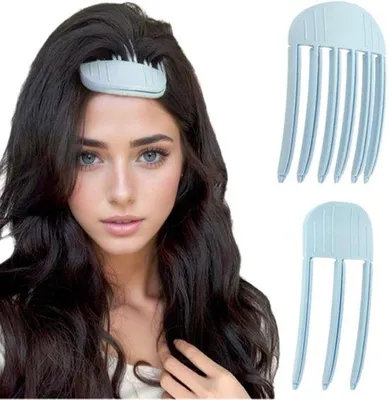Obrázek produktu pro Sada sponek do vlasů pro zvětšení objemu s 3 a 6 zuby na kudrny a copánky, růžová