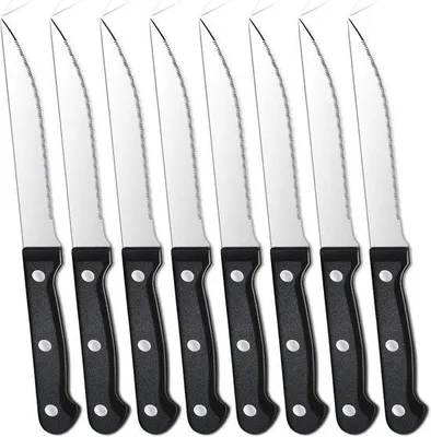 Immagine prodotto di Set di coltelli da cucina da 8 pezzi in acciaio inossidabile con lama affilata - Lavabile in lavastoviglie