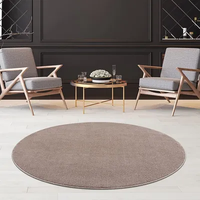 Immagine prodotto di Tappeto soggiorno monocolore, tappeto a tinta unita per studio, ufficio, corridoio e cucina - Tappeto a pelo corto dimensioni: 80 x 80 cm, beige