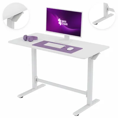 Produktbild von Pneumatisch höhenverstellbarer Schreibtisch SPEO101 120x60 Weiß