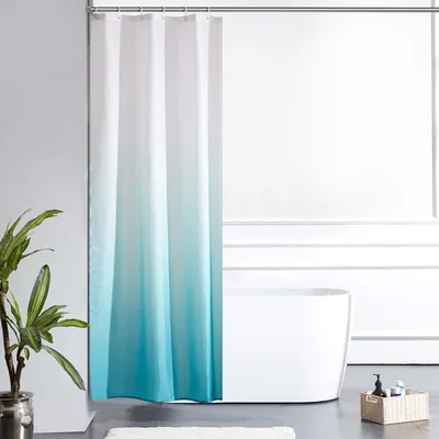 Produktbild von Schmaler Duschvorhang aus textilen Polyesterstoff weiß 90x180 wasserabweisend357