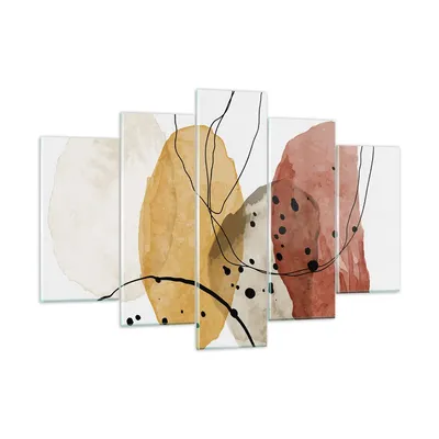 Produktbild von Bilder auf glas - 5 Teile - Aquarell Abstraktion Formen - 150x100cm - Glasbilder - Wandbilder - Bilder - Wanddekoration aus Glas - Glas Bilder - Wandbild auf Glas - GEA150x100-4658