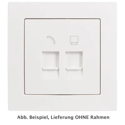 Obrázek produktu pro Zásuvka RJ45 + RJ11 McPower ''Flair'' pro ISDN, Cat, pod omítku, bílá