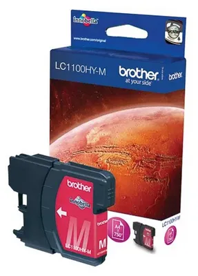 Obrázek produktu pro Brother LC1100HYM, Vysoká (XL) výtěžnost, Purpurová, Inkoust na pigmentové bázi, 1 kusů, 750 str., Balení po jednom
