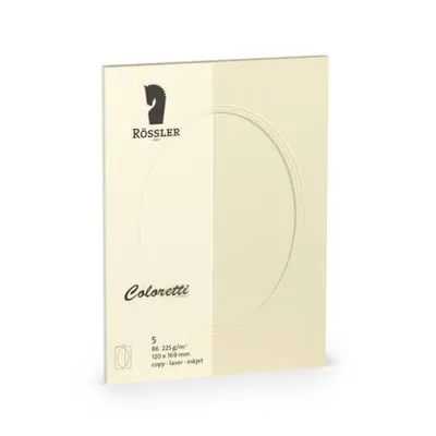 Produktbild von Coloretti PP Karten oval 5 Stück B6 creme