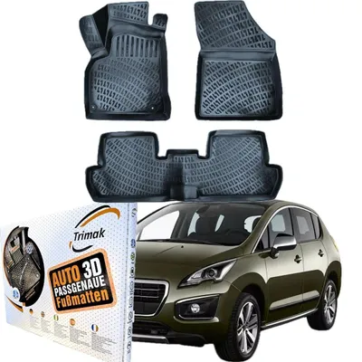 Produktbild von 3D-Fußmatten für Autos, kompatibel mit Peugeot 3008 (Baujahre 2009-2016)