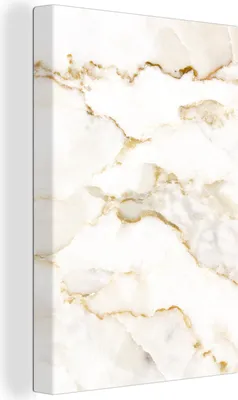 Produktbild von OneMillionCanvasses® - Leinwandbilder - 90x140 cm, Marmor - Limette - Gold - Luxus - Marmoroptik - Weiß, Wandbilder Kunstdruck Wanddekoration - Foto auf Leinwand - Gemälde auf - Wandschmucke - Schlafzimmer
