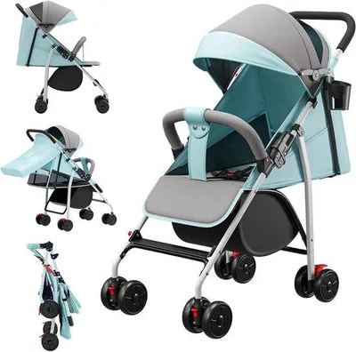 Productafbeelding van Kinderwagen - Reisbuggy - Compact Reizen - Lichtgewicht Inklapbaar - 0-22 kg - Zwart