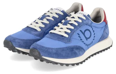 Imagen del producto de Zapatilla deportiva de hombre Bugatti, color azul, de cuero y textil, talla 43