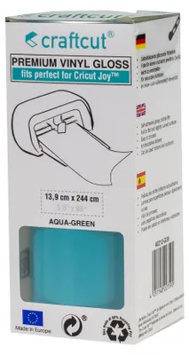 Produktbild von craftcut® Premium Plotterfolie glänzend G39 AQUA-GREEN 13,9 x 244 cm