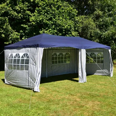 Produktbild von VCM Pavillon | Maße ca. 3x6 m | wasserabweisende 110g / m² PE Plane | Partyzelt | Gartenzelt mit Stahlgestell | Festivalzelt | Blau
