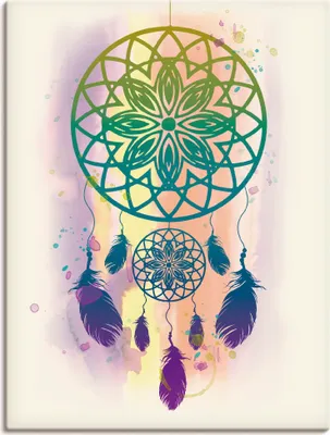 Produktbild von ARTland Leinwandbild Traumfänger Wasserfarbe Größe: 45x60 cm