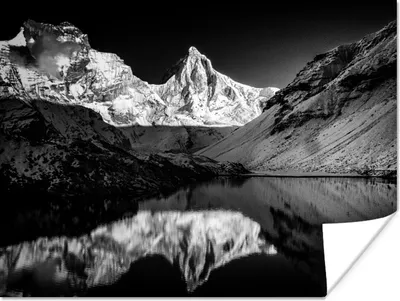 Produktbild von MuchoWow® Poster Kedartal Fotodruck schwarz/weiß 80x60 cm - Kunst für zu Hause