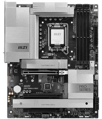 Produktbild von MSI PRO Z890-A WIFI, Intel, LGA 1851 (Socket V1), Intel Core Ultra (Series 2), LGA 1851, 256 GB, DDR5-SDRAM