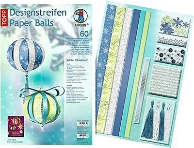 Produktbild von URSUS Designstreifen Paper Balls "White Christmas"