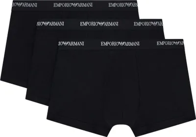 Produktbild von Emporio Armani Herren Boxershorts 3er Pack | Trunk Core Logoband Schwarz AF14132 EM000259 S 3Trunks/Schwarz/Black