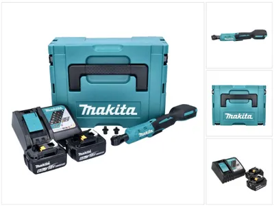 Obrázek produktu pro Akumulátorový ráčnový šroubovák Makita DWR 180 RGJ 18 V 47,5 Nm 1/4" 3/8" + 2x akumulátor 6,0 Ah + nabíječka + Makpac.