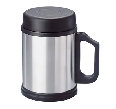 Produktbild von Isolierbecher mit Deckel, mattiert, 0,35L, Edelstahl