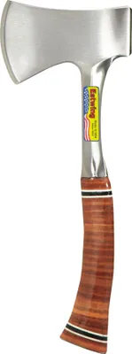 Image de Hache ESTWING avec manche en cuir, 70 mm, 610 g, avec housse de protection en nylon | Hache parfaite pour diverses applications, du hachage à la sculpture |