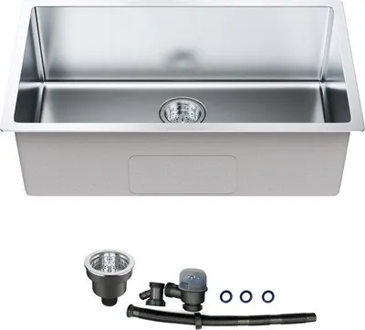 Obrázek produktu pro Vestavěný dřez, hloubka 230 mm, nerezová ocel, obdélníkový, 712 × 407 mm, s odtokem