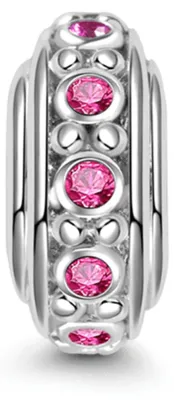 Produktbild von Gnoce Charm Stopper Zirkonia rot AICS55 Silber