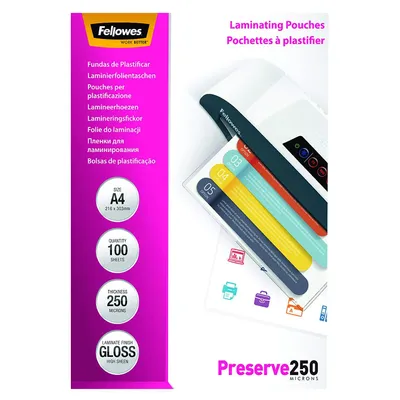 Produktbild von Fellowes Laminierfolie A4 250 mic glänzend - 100 Stück