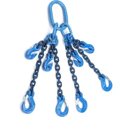 Produktbild von Joma-Tech 4-Strang Anschlagkette 2,5m GK10 8mm blau mit Sicherheitshaken VK. Klaue