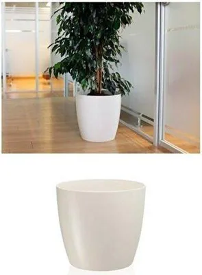 Produktbild von Duurzame Ruby Blumentopf 33L in Weiß mit Wassergeefsysteem und Drainage für elegante Pflanzenpflege