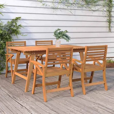 Immagine prodotto di Maison Exclusive - Set da pranzo da giardino in legno massello di acacia, 5 pezzi