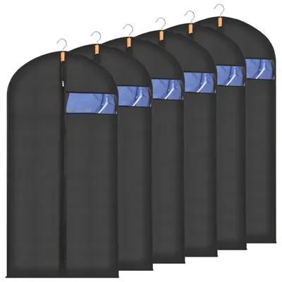 Produktbild von Set aus 6 Atmungsaktiven Kleiderhüllen 140 x 60 cm - Staubschutz für Lange Kleider und Anzüge