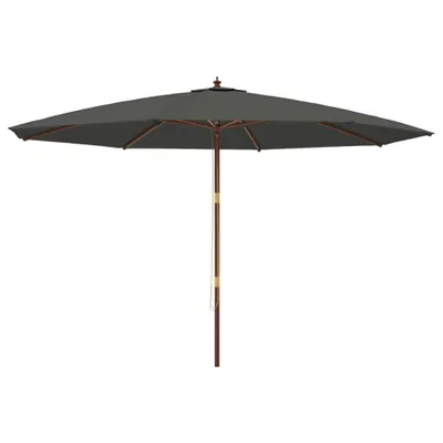 Zdjęcie produktu dla vidaXL Parasol z drewnianym drążkiem antracytowy 400x273 cm